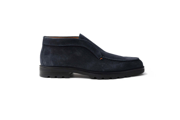 SANTONI NAVY SUEDE DESERT BOOT