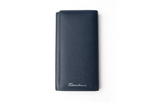 SANTONI-SAFFIANO LEATHER VERTICAL WALLET