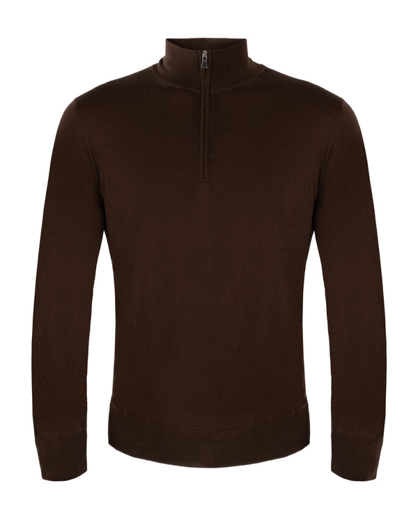 GRAN SASSO HALF ZIP DARK GREY KNITWEAR