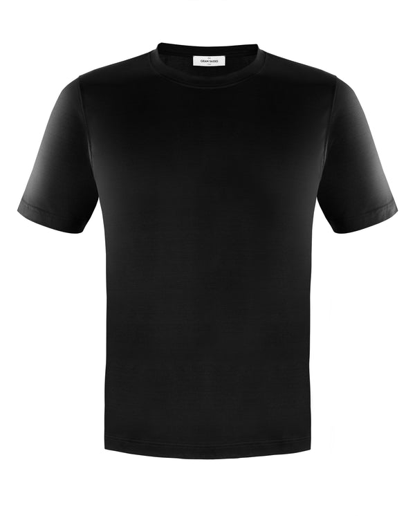 GRAN SASSO COTTON T-SHIRT BLACK COLOUR