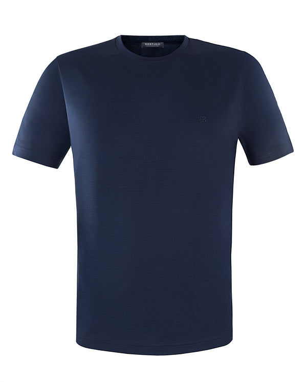 BERTOLO COTTON T-SHIRT IN BLUE COLOR