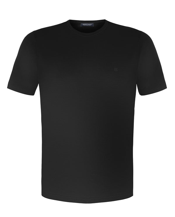 BERTOLO COTTON T-SHIRT IN BLACK COLOR