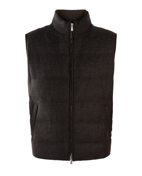 MANDELLI BROWN WOOL AND CASHMERE VEST