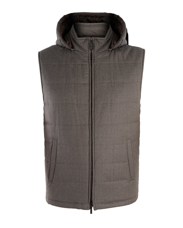 DORIANI WOOL VEST IN BEIGE-GREY COLOR