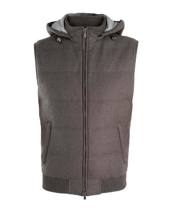 MANDELLI BEIGE WOOL AND CASHMERE VEST