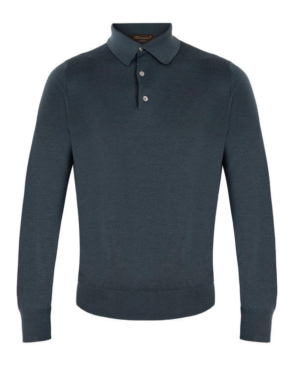 DORIANI KNITWEAR POLO IN BLUE COLOUR