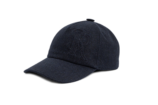 STEFANO RICCI WOOL BASEBALL CAP IN NAVY