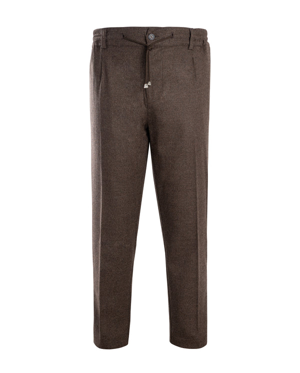 DORIANI WOOL SLIM FIT TROUSER IN BROWN COLOUR