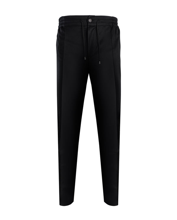 DORIANI WOOL SLIM FIT TROUSER IN BLACK COLOUR