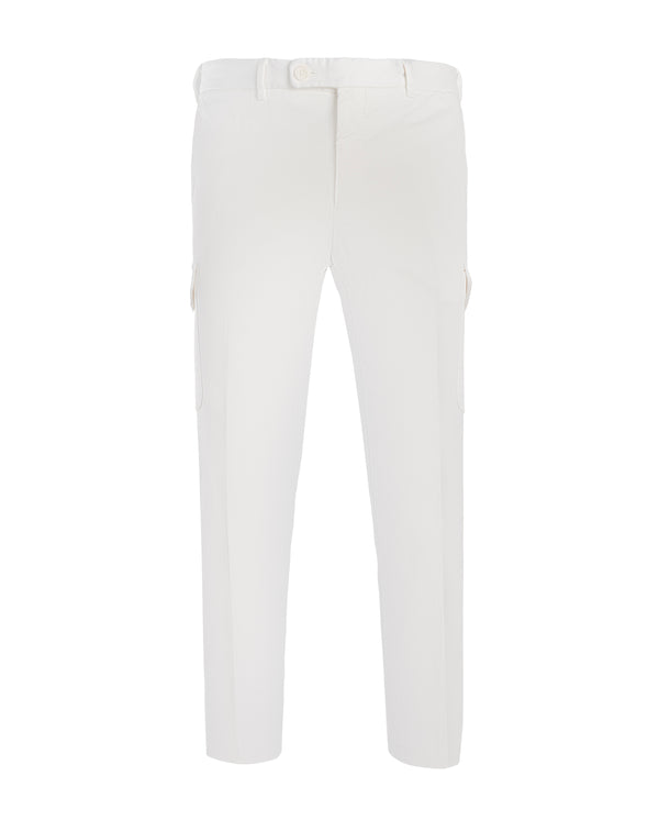 MANDELLI WHITE COTTON TROUSER