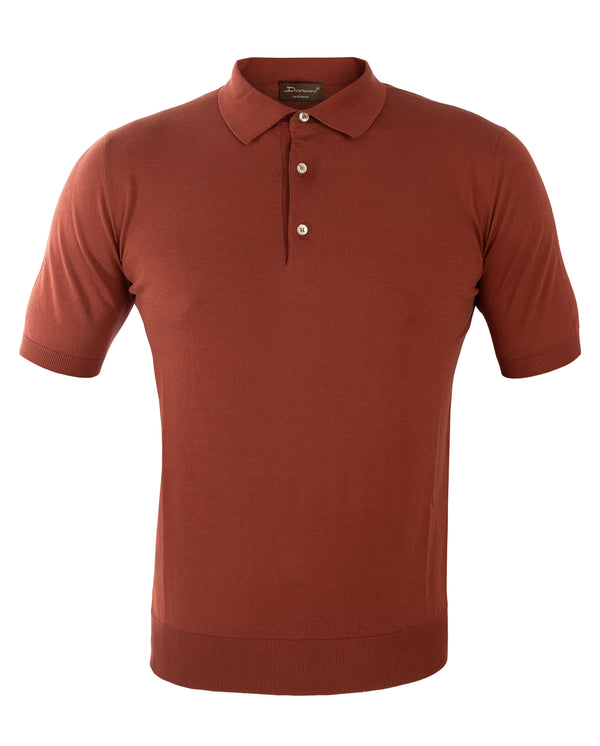 DORIANI KNITWEAR POLO TERRACOTTA COLOUR