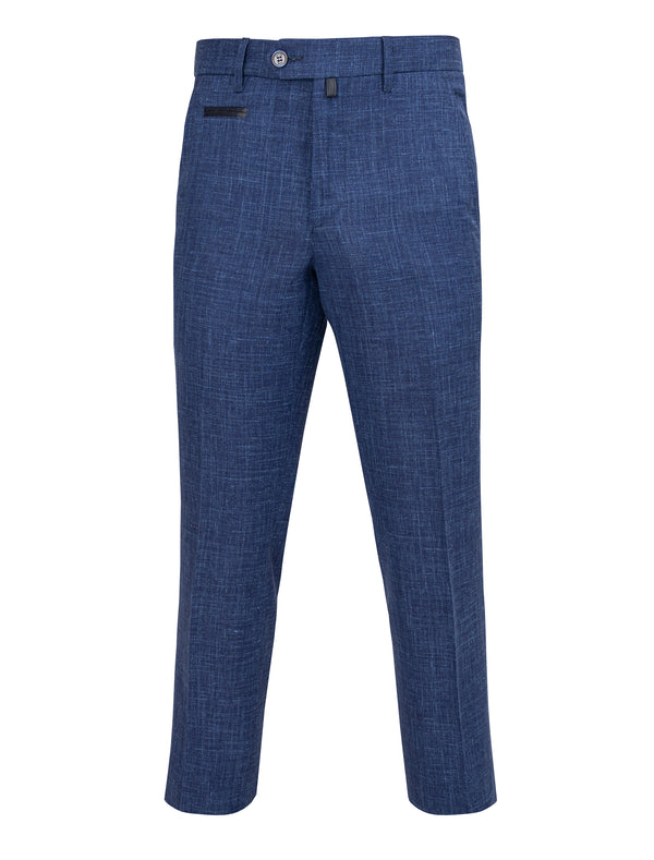 STEFANO RICCI WOOL AND SILK BLUE TROUSER