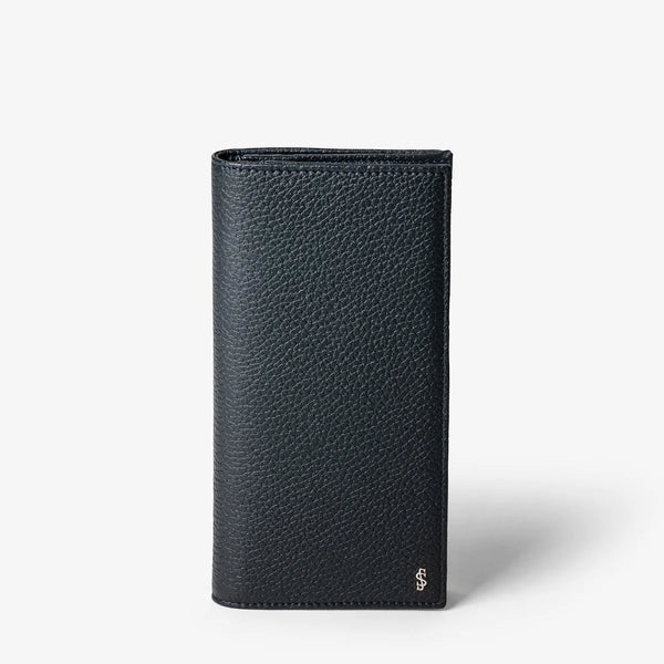 SERAPIAN COAT WALLET IN NAVY CACHEMIRE LEATHER